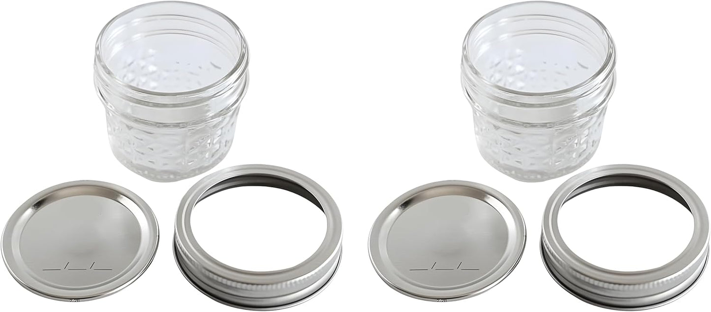 Tarros de cristal acolchados Bexter con tapas y bandas paquete de 2