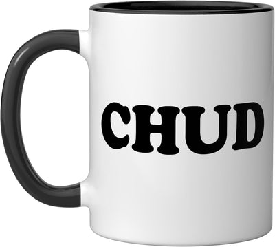 Taza de cerámica Chud Gen A Z Slang Internet Meme negra y blanca