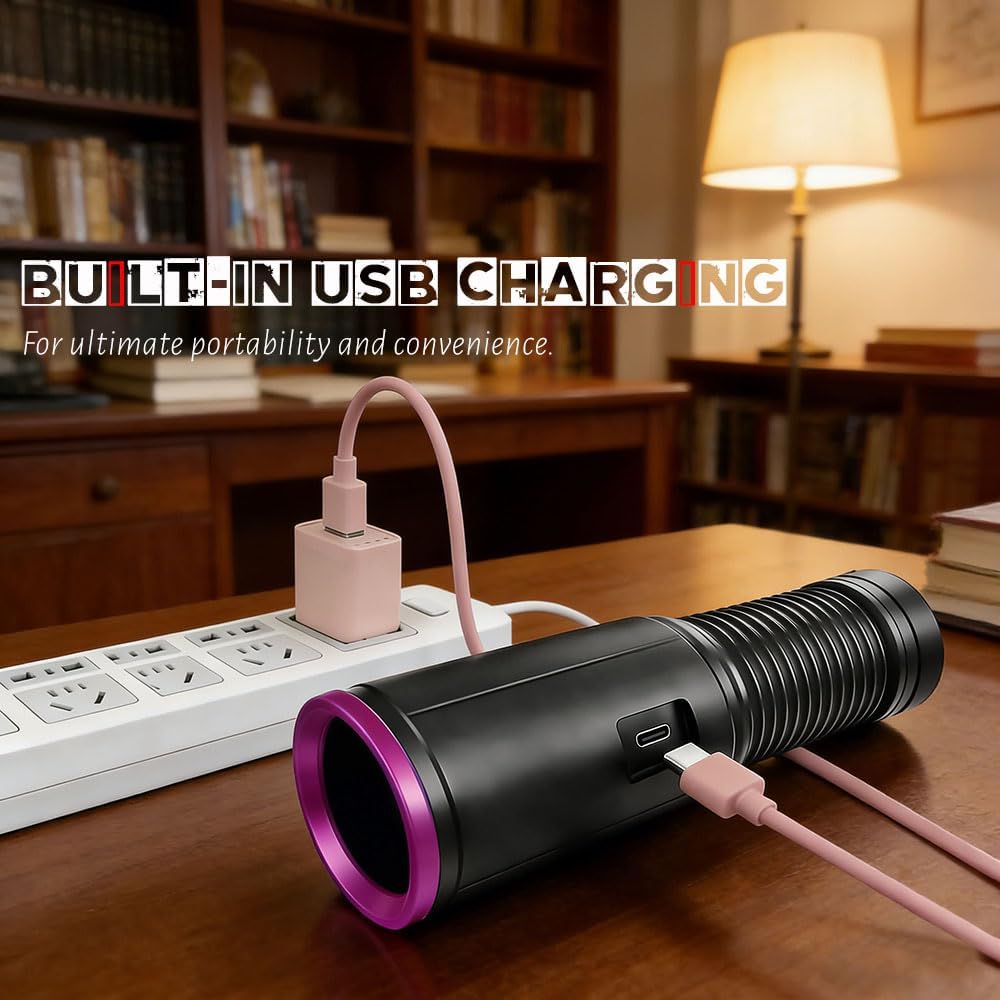 Linterna luz UV 365nm recargable detección orina mascotas