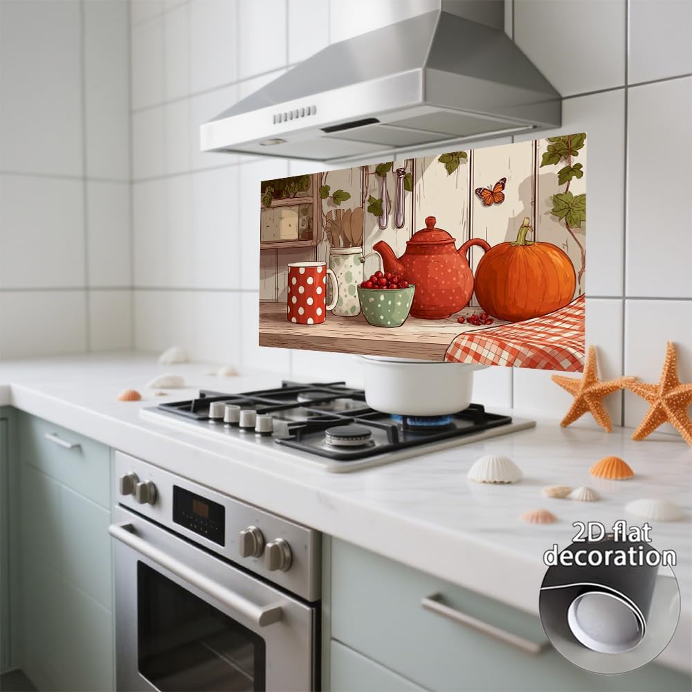 Papel tapiz resistente aceite 16x30pulg calabaza decorativo