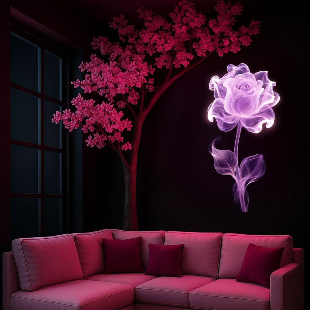 Luz proyección patrón floral cambia colores romantic