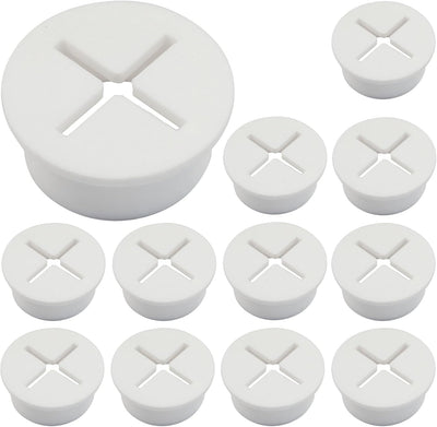 Pack 12 Ojales Cable para Agujero 1pulg Cubierta Goma Blanca