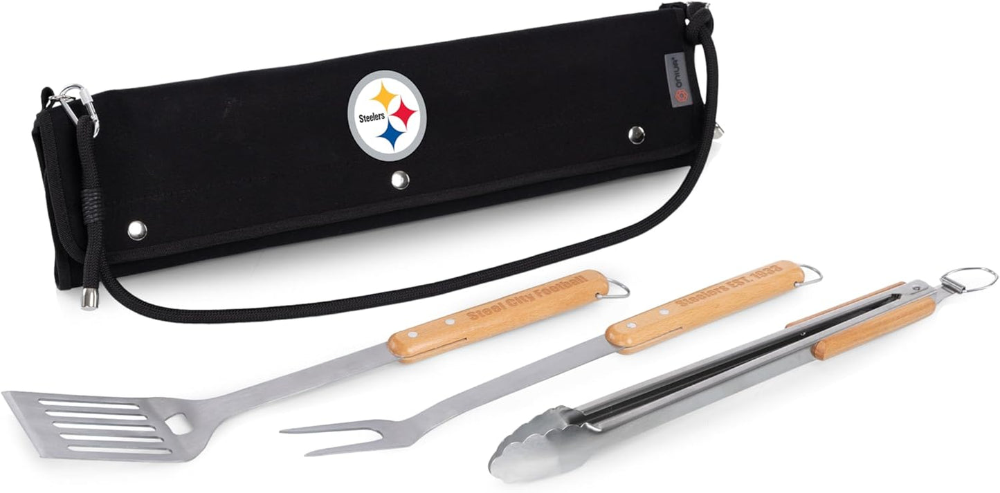 Set 3 Pzas Accesorios Barbacoa Madera Haya