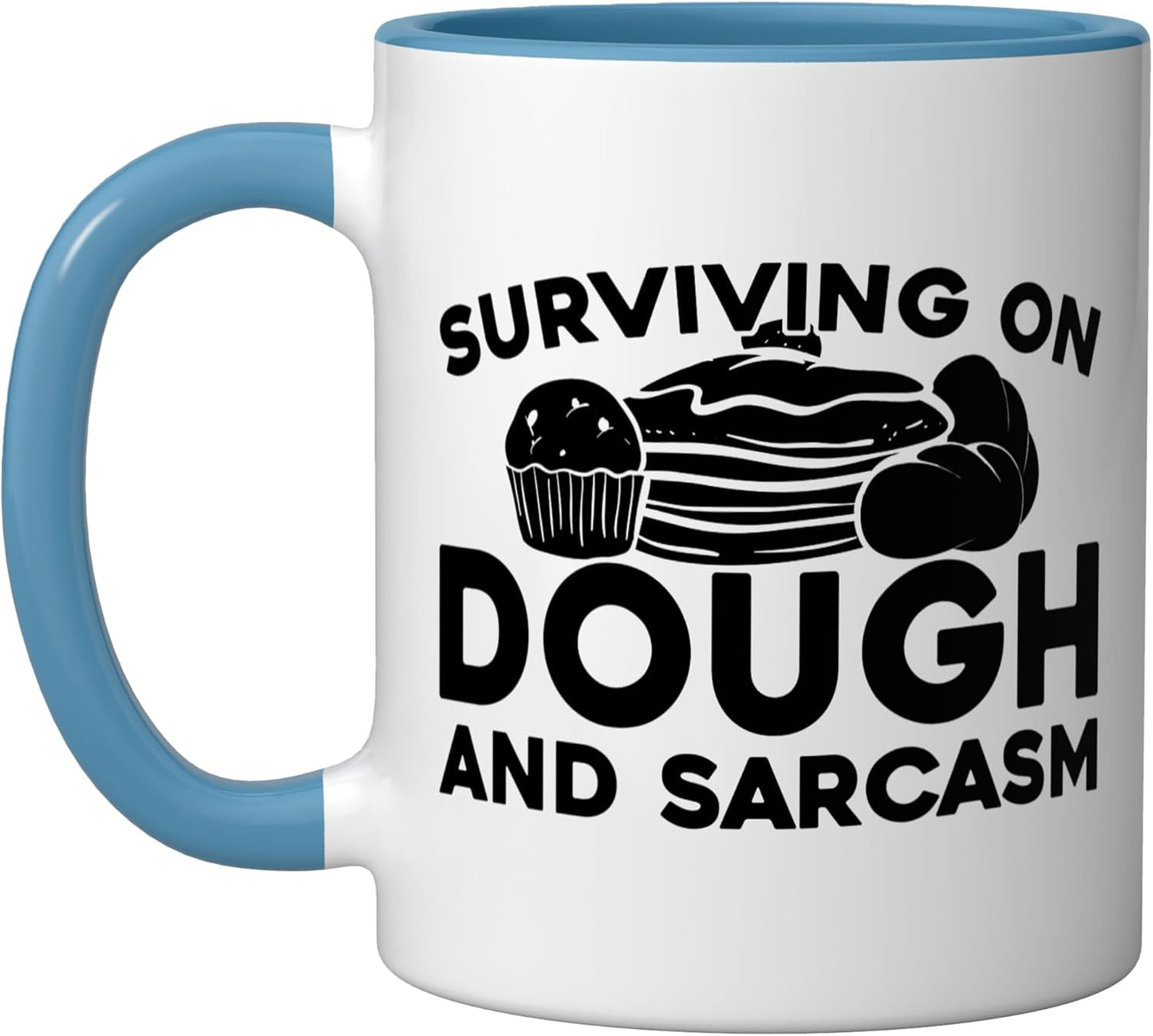 Taza Cerámica para Panadería Azul/Blanco