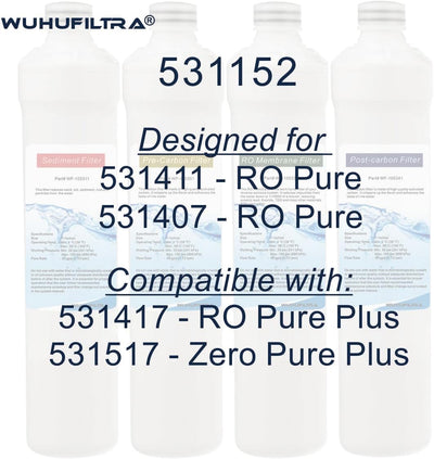Set 4 Filtros Push Botton Membrana RO para Watts Premier