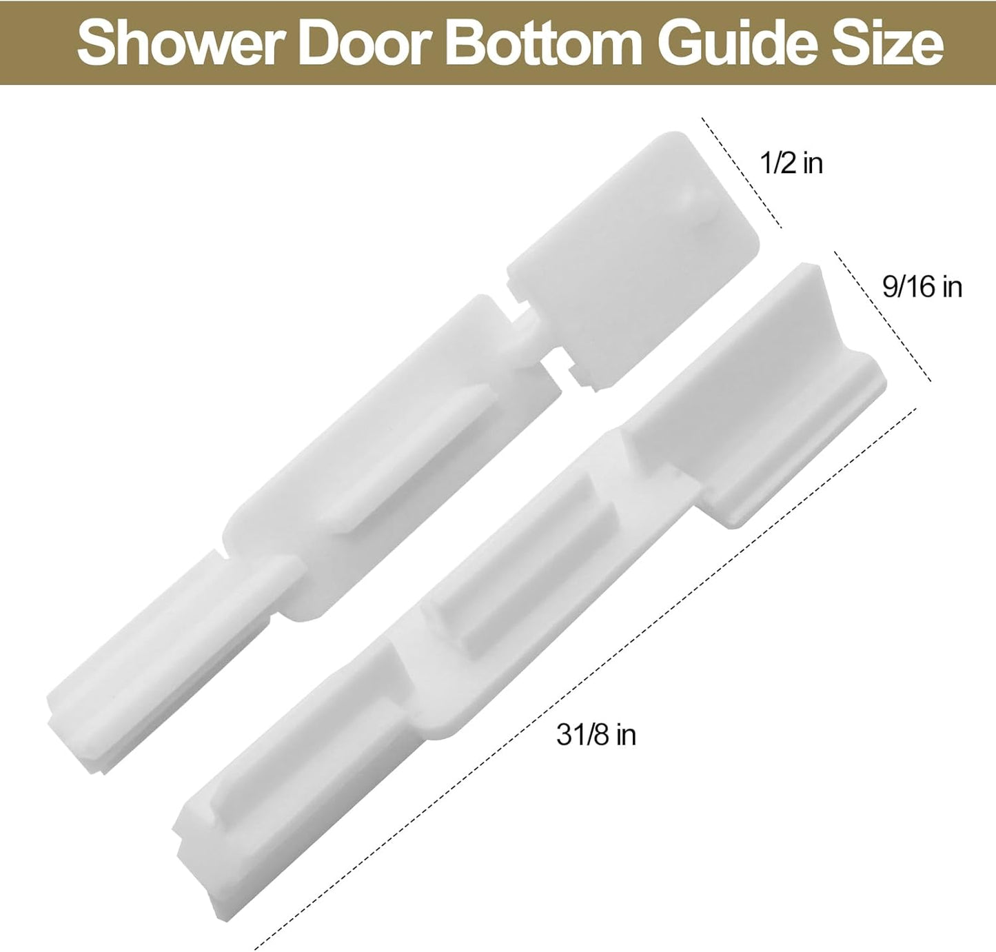 Guía inferior puerta ducha riel nailon blanco 3pulg set 2