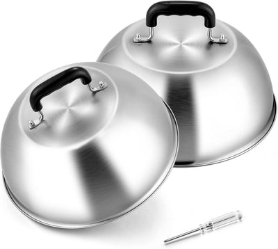 Set 2 Cúpulas Acero Inox 12pulg para Parrilla Teppanyaki