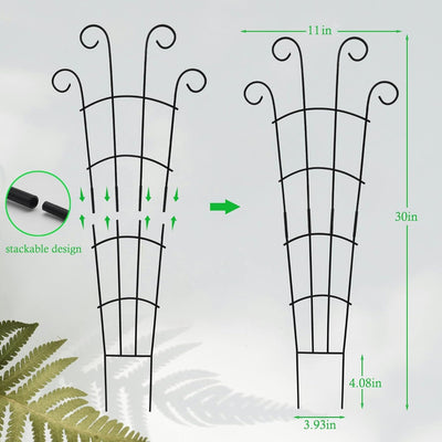 Enrejado metal 30pulg para plantas trepadoras interiores set 3