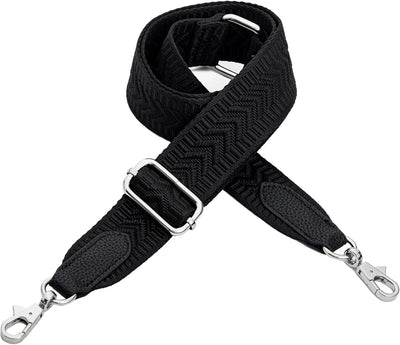 Correa hombro ancha ajustable para bolsos y monederos negro