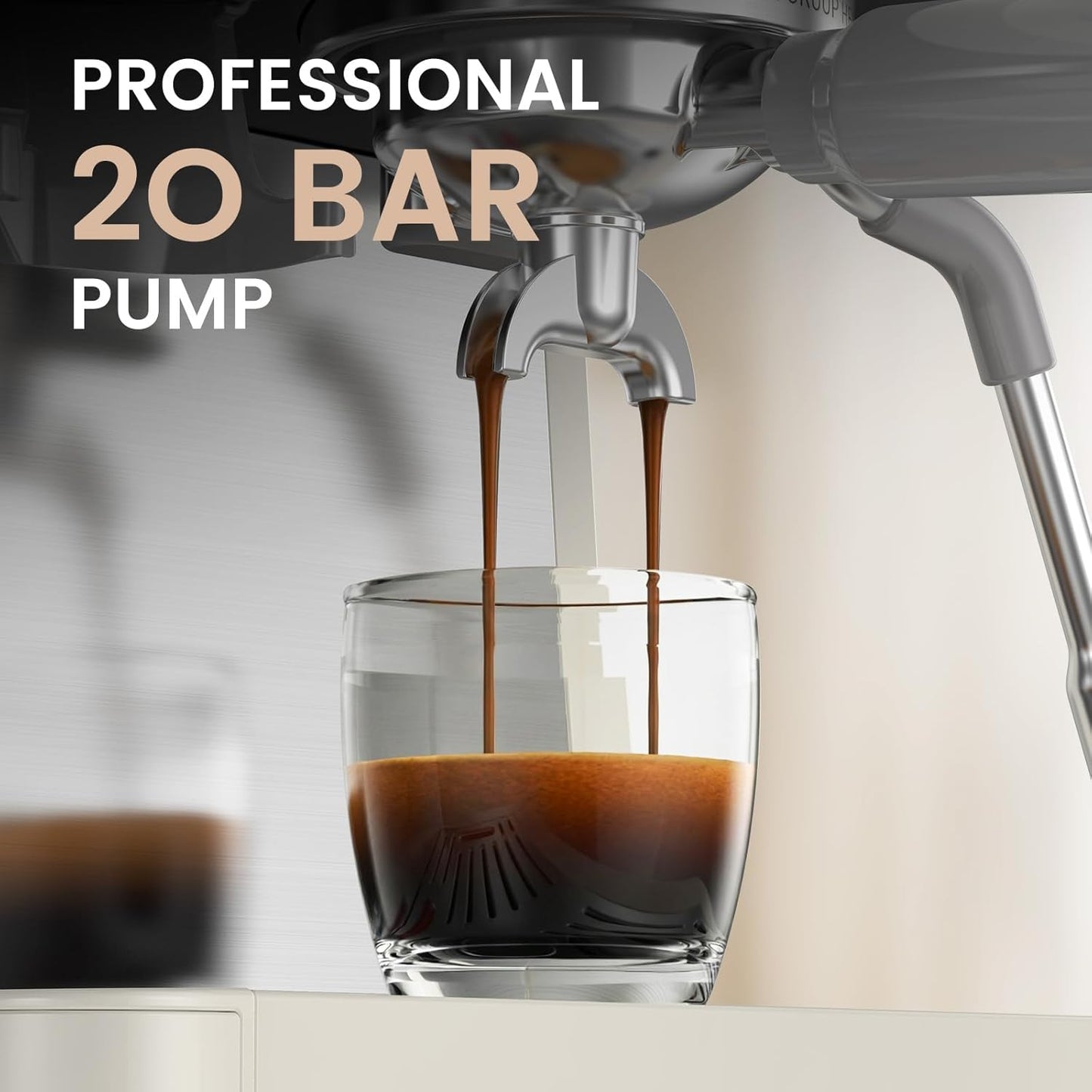 Máquina Espresso 20 Bar con Molinillo Espumador Leche