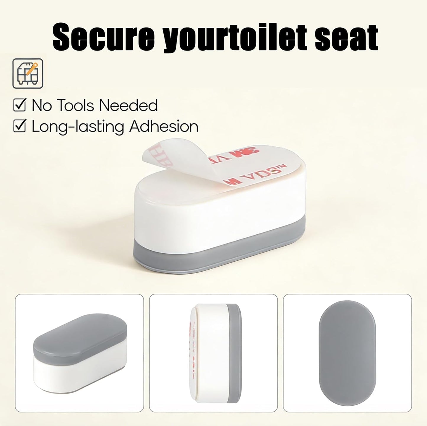 5 Parachoques Asiento Inodoro Antiderrapante Distribuye Peso