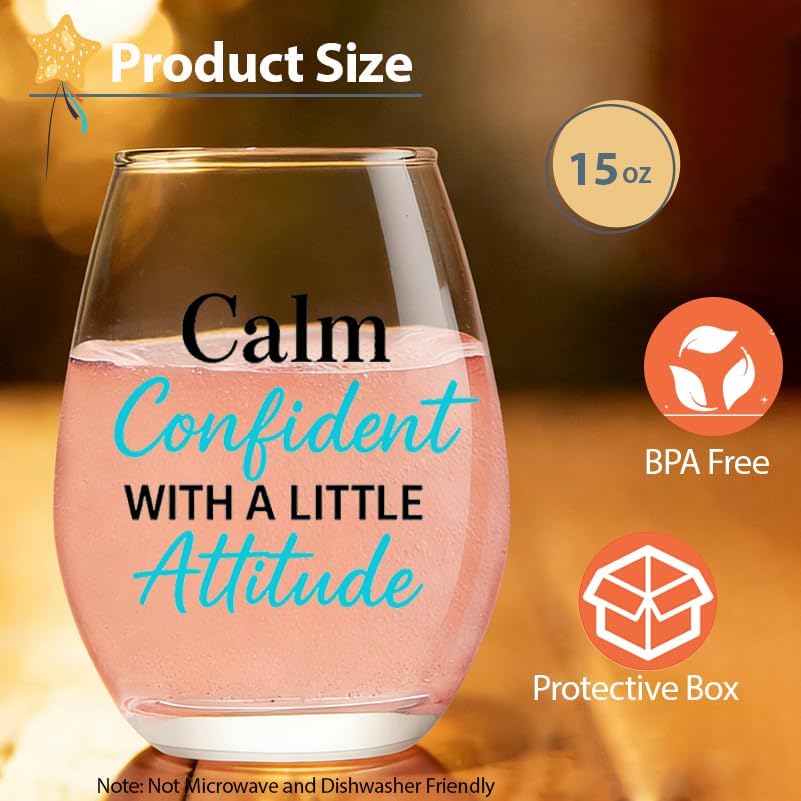 Vaso de copas de vino sin tallo regalo para mujeres y amigas