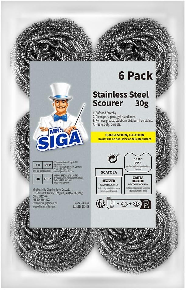 Estropajo acero inox set 6 1.06oz