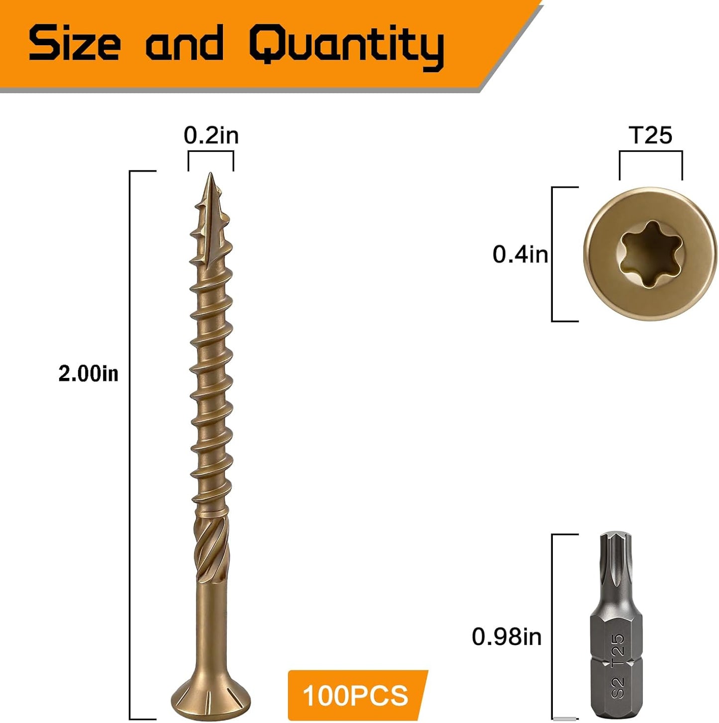 Cubiertas madera exterior epoxi bronce 100 Uds