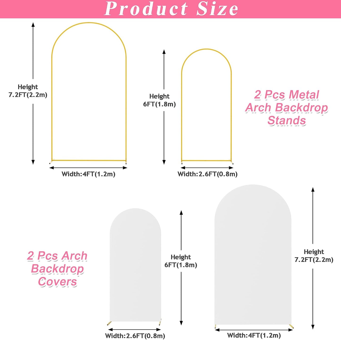 Soporte arco metal fundas spandex boda telon decoracion