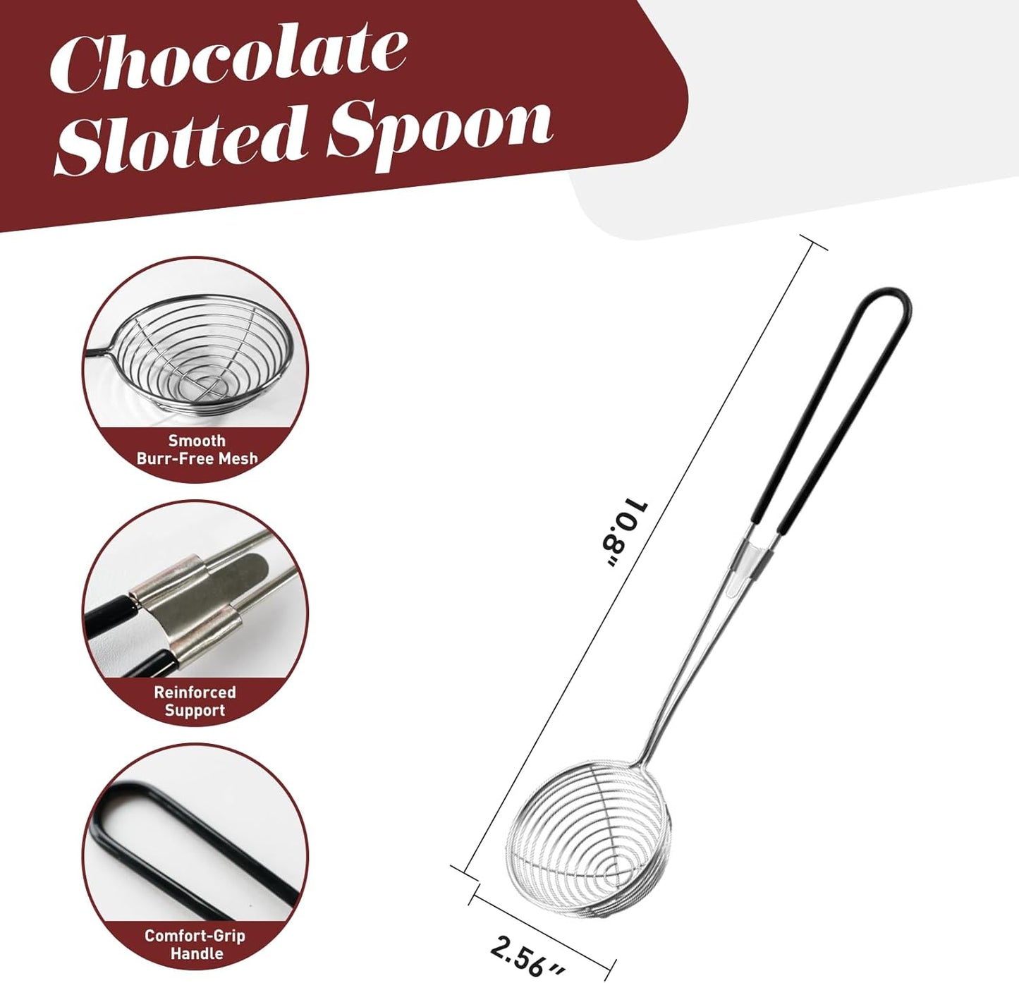 Set 4 herramientas inmersión chocolate acero inox decoración trufas