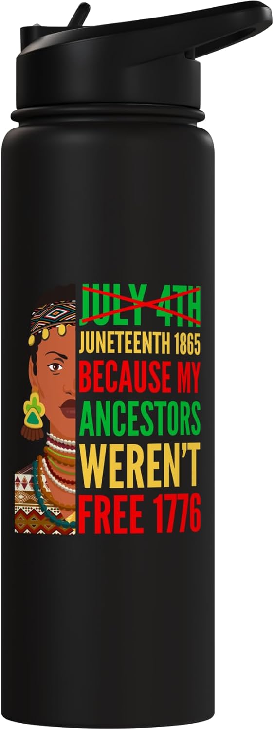 Botella de agua acero inoxidable sin BPA Juneteenth 1865