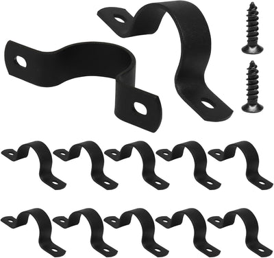 12 Correas Tubo Negro DN25 1pulg Soporte U Alta Resistencia