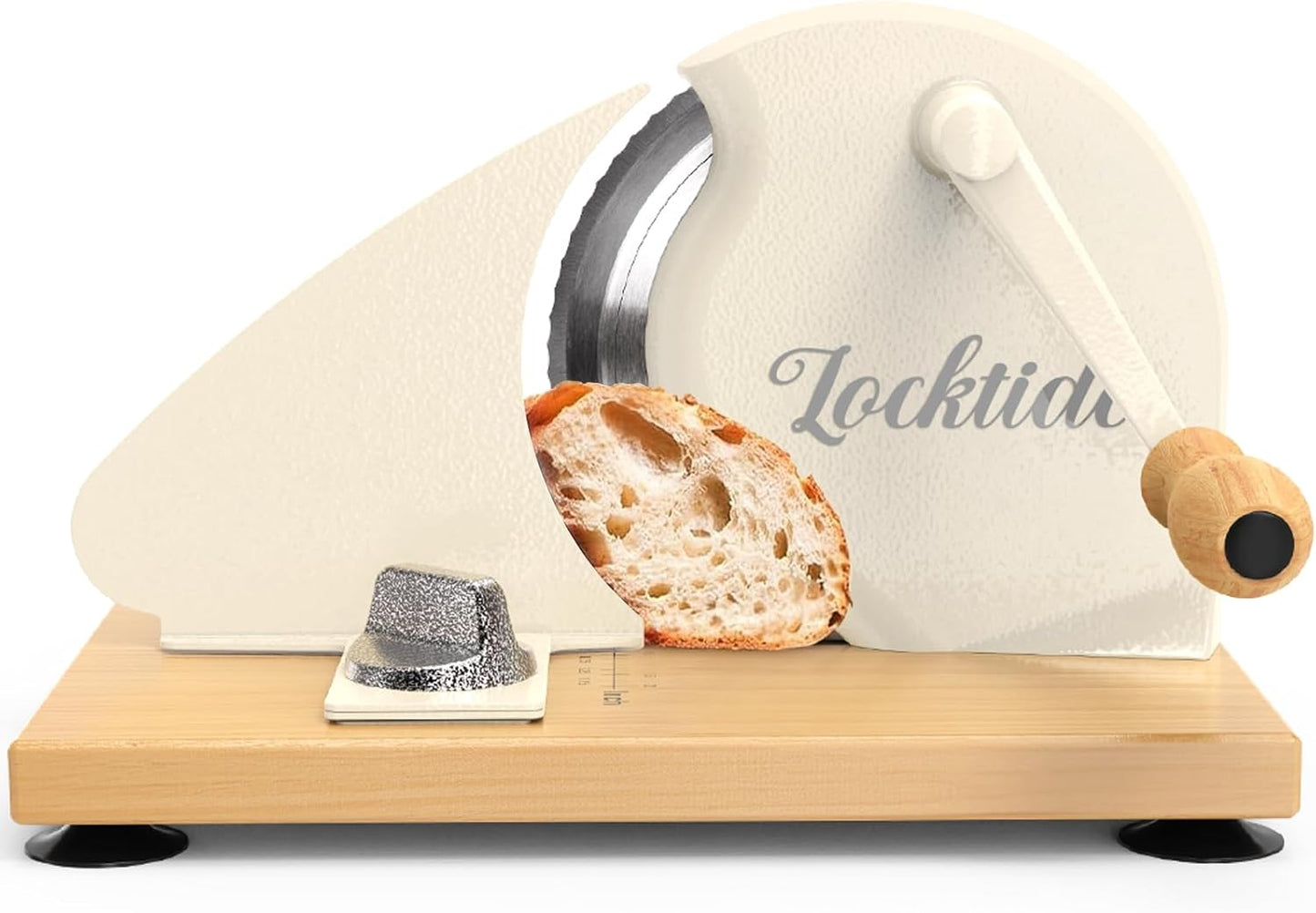 Cortador de pan manual LockTide con manivela y grosor ajustable