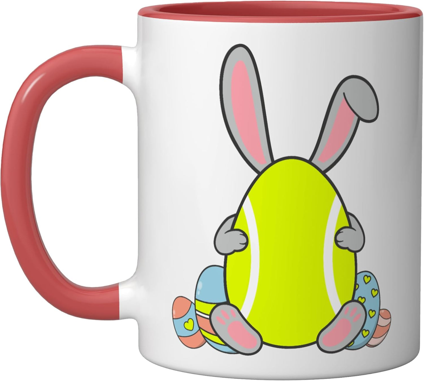 Taza de cerámica para niños Happy Easter Bunny Rojo/Blanco