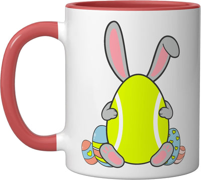 Taza de cerámica para niños Happy Easter Bunny Rojo/Blanco