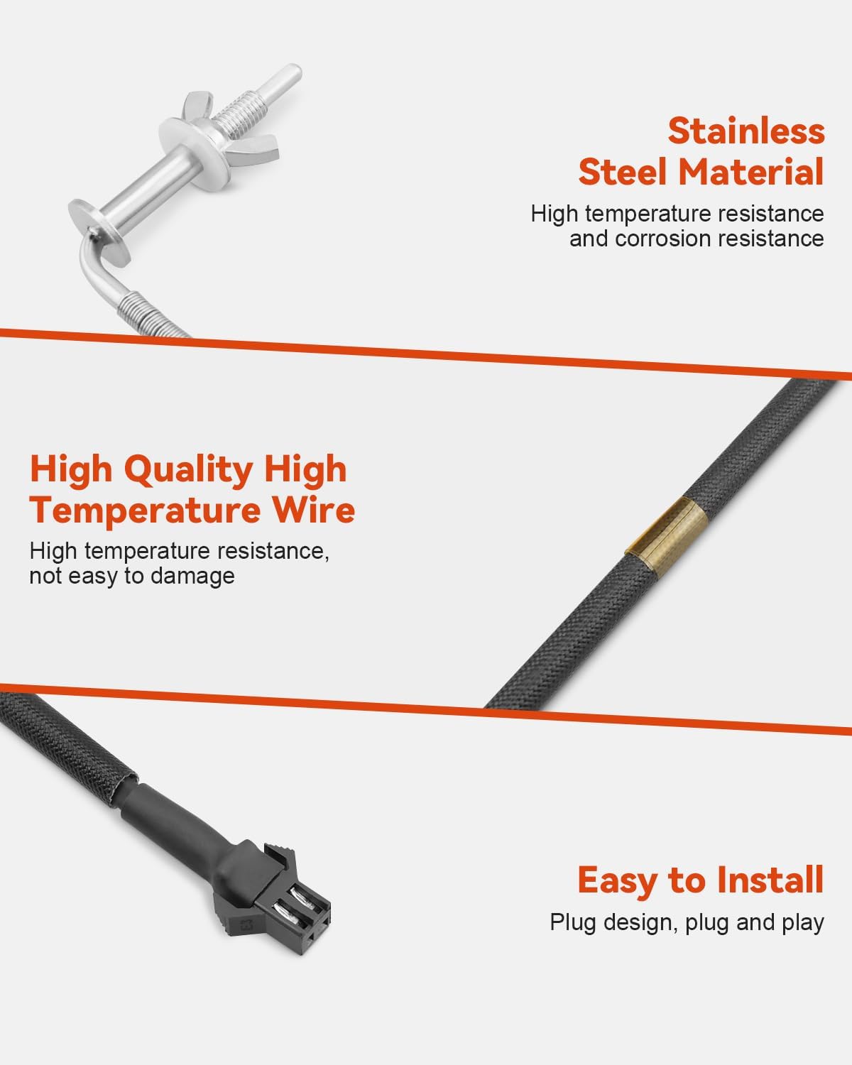 Sensor calor resorte E6480 sonda RTD para Auto-Kamado 2uds
