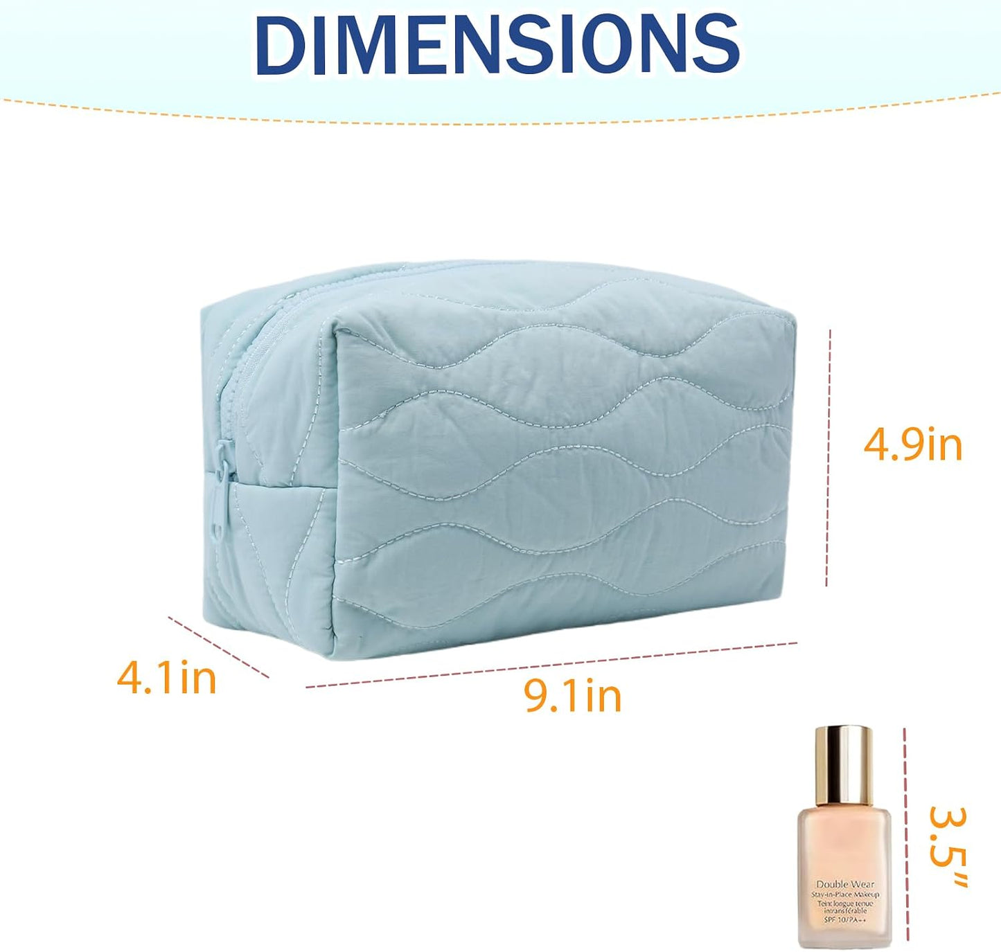 Bolsa maquillaje acolchada con bolsillos para mujer y niña