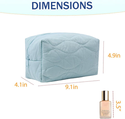 Bolsa maquillaje acolchada con bolsillos para mujer y niña