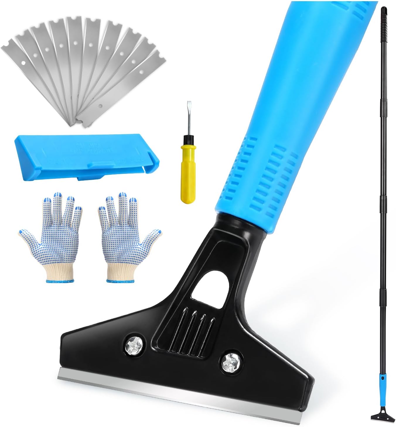 2 Raspadores Piso Ajustables 8-72pulg 10 Cuchillas Multiusos