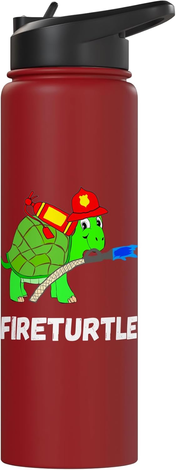 Botella agua acero inox aislada bombero tortuga