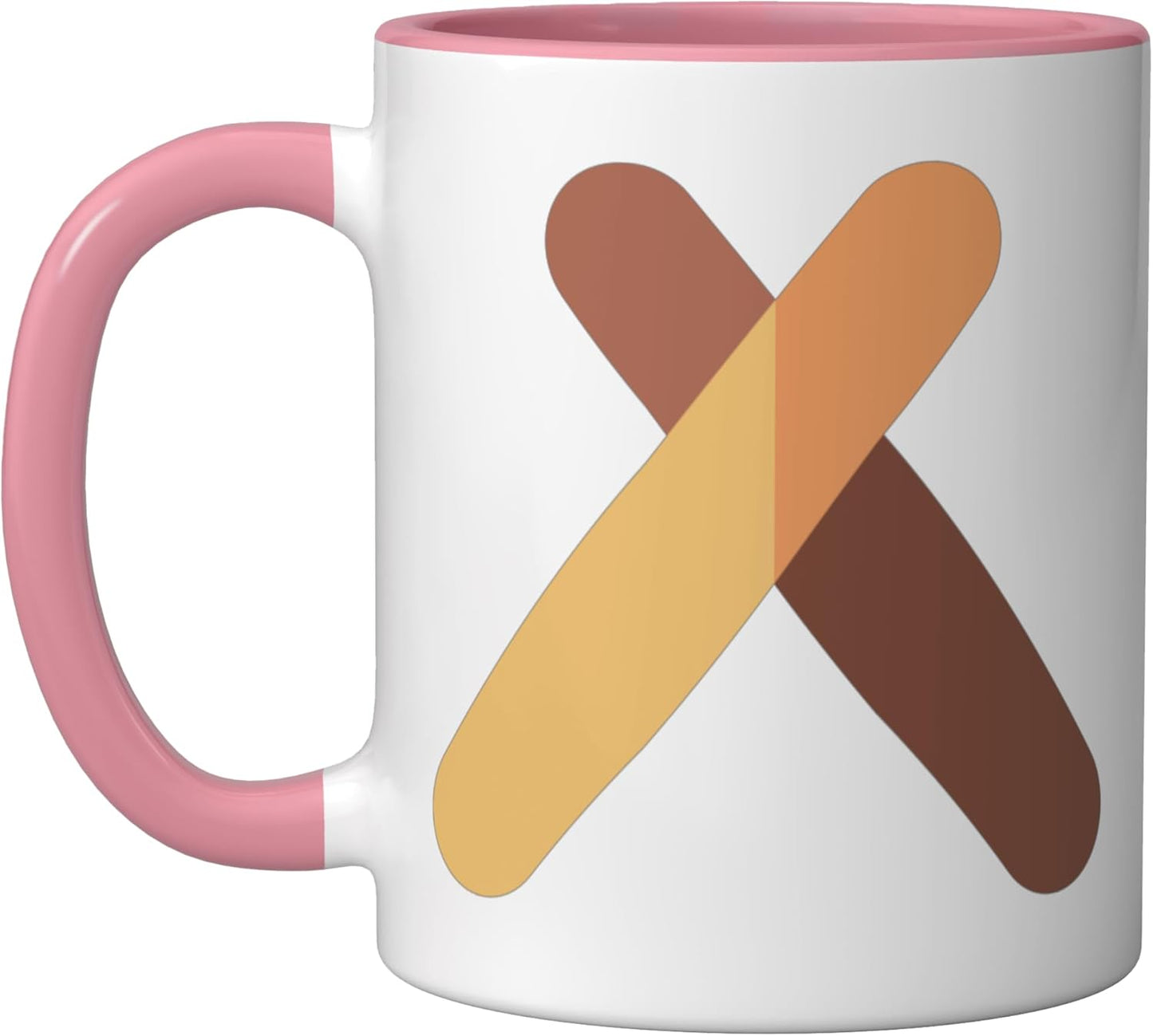 Taza cerámica brasileña cubana musical con claves pink/white