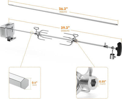 Kit asador Hygrill para parrillas gas y carbón 4 quemadores motor