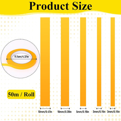 5 rollos cinta adhesiva 1/16-1/2 pulg para pintura y bricolaje