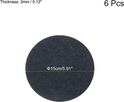 6 Pzas Posavasos Fieltro Reversible Absorbente Gris