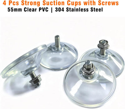 8 Ventosas Fuertes PVC Transparente para Vidrio