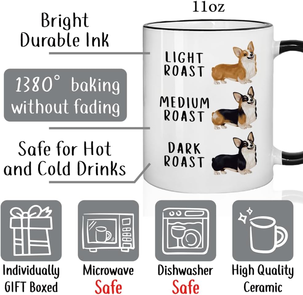 Taza de café divertida de Corgi para amantes de los perros