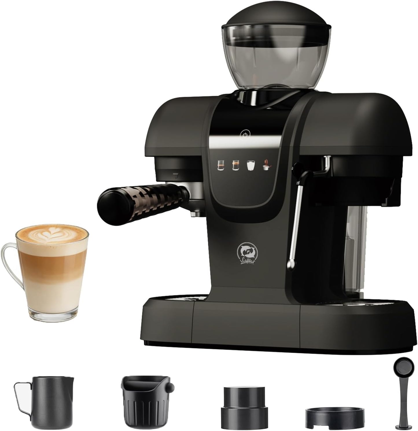 Máquina Espresso Semiautomática 20 Bar Molinillo Integrado