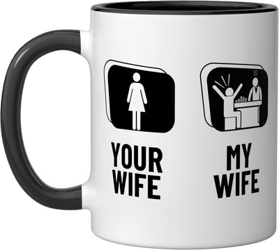 Taza Cerámica Juego Blackjack para Hombre Mujer Negro Blanco