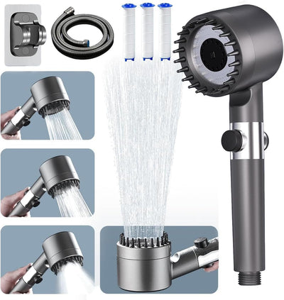 Cabezal ducha filtrado gotas iones 60pulg 4 modos