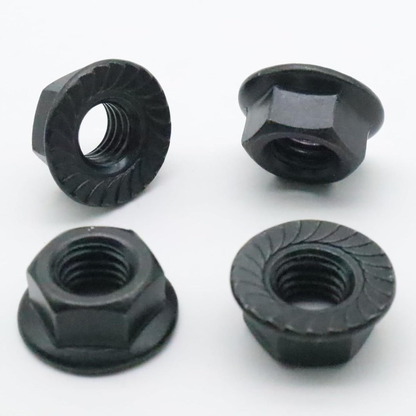 20 Tuercas M8 Acero Carbono Bloqueo Brillantes Negro