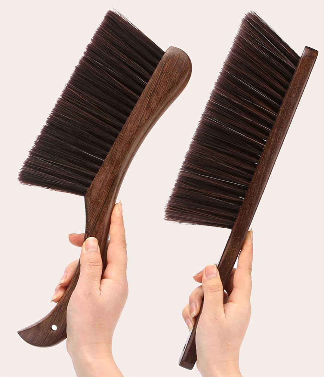 2 Cepillos limpieza suaves para coche sofá jardín madera marrón