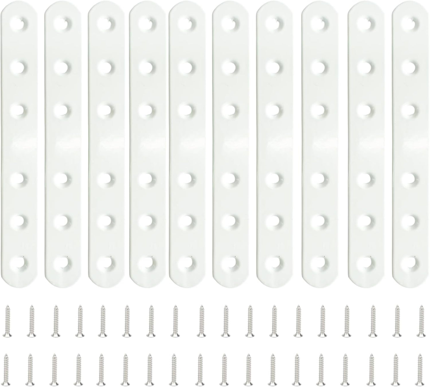 10 Soportes Planos Blanca 3.7pulg Conector Mueble