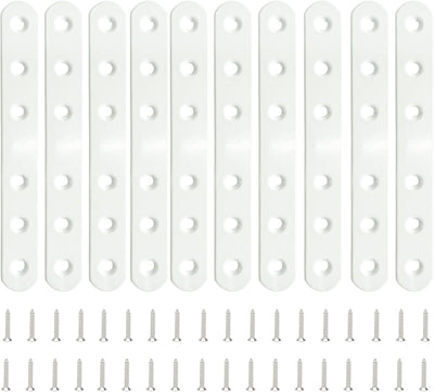 10 Soportes Planos Blanca 3.7pulg Conector Mueble