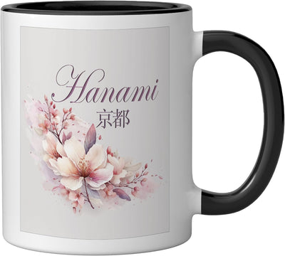 Taza Cerámica Hanami Kyoto Negro/Blanco