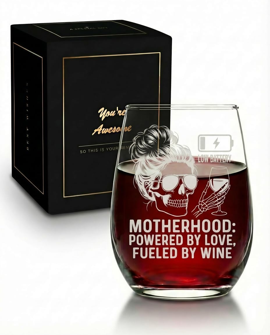 Copa de vino Funny Mom Regalo dia de la madre cumpleaños mamá