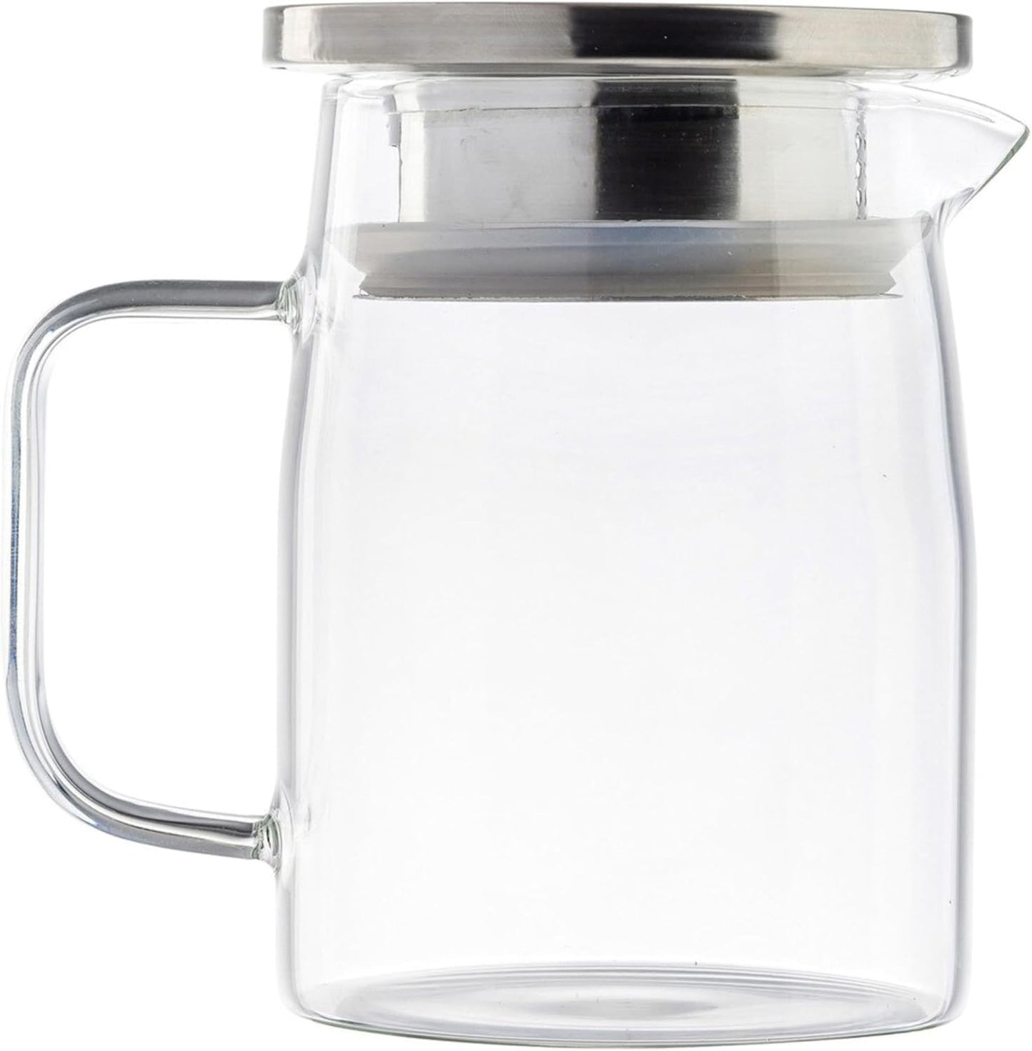 Jarra de vidrio TableCraft con tapa de acero inoxidable y asa, 17 oz