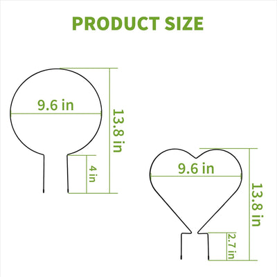 Enrejado para plantas trepadoras forma círculo y corazón