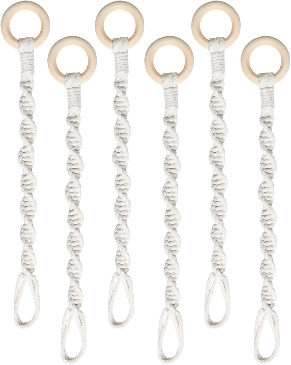 6 Pack Extensores Colgador Macramé Conectables Cuerda Hecha a Mano