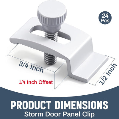 24 Pzas Clip Ventana Aluminio 1/4pulg Blanco