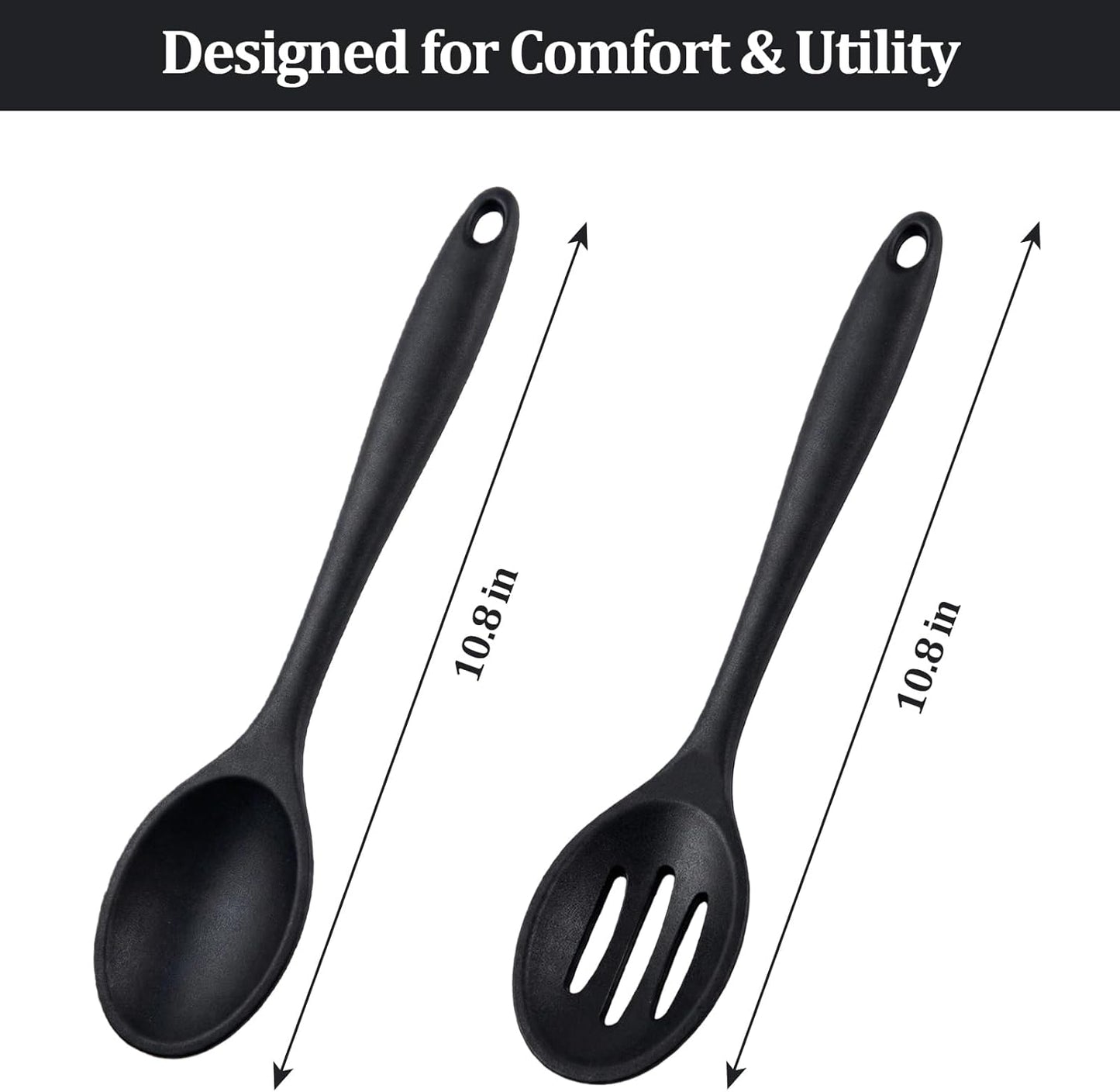 Paquete de 4 cucharas de silicona para cocinar y hornear